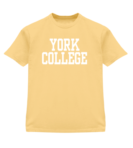 GILDAN S/S T-SHIRT W/YORK OVER COLLEGE IN BLOCK LETTERS ON FRONT CHEST