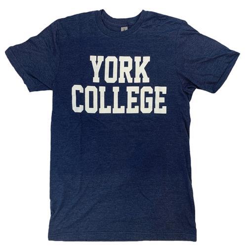 GILDAN S/S T-SHIRT W/YORK OVER COLLEGE IN BLOCK LETTERS ON FRONT CHEST