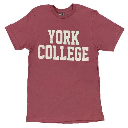 GILDAN S/S T-SHIRT W/YORK OVER COLLEGE IN BLOCK LETTERS ON FRONT CHEST