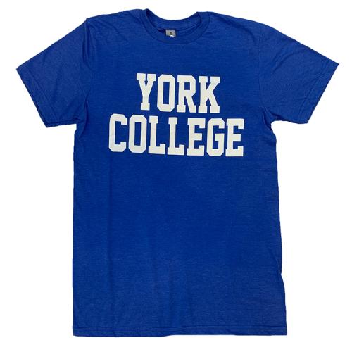 GILDAN S/S T-SHIRT W/YORK OVER COLLEGE IN BLOCK LETTERS ON FRONT CHEST