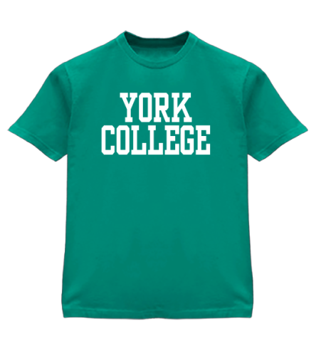 GILDAN S/S T-SHIRT W/YORK OVER COLLEGE IN BLOCK LETTERS ON FRONT CHEST