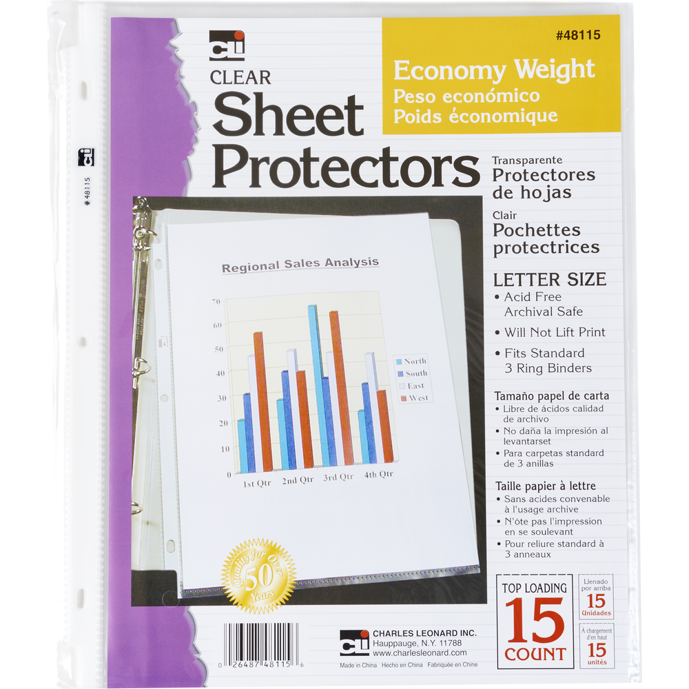 Sheet Protectors - Clear 8.5x11in 15Pk