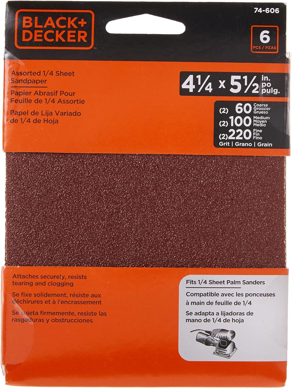 Sandpaper: Assortment - 1/4" Sheet - 6 Pack