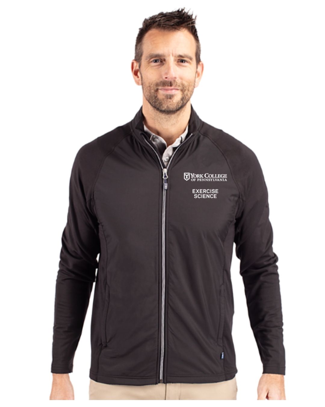 Special Order- Exercise Science- Cutter & Buck Adapt Recycled Soft Knit Stretch Mens Hybrid Full Zip Jacket