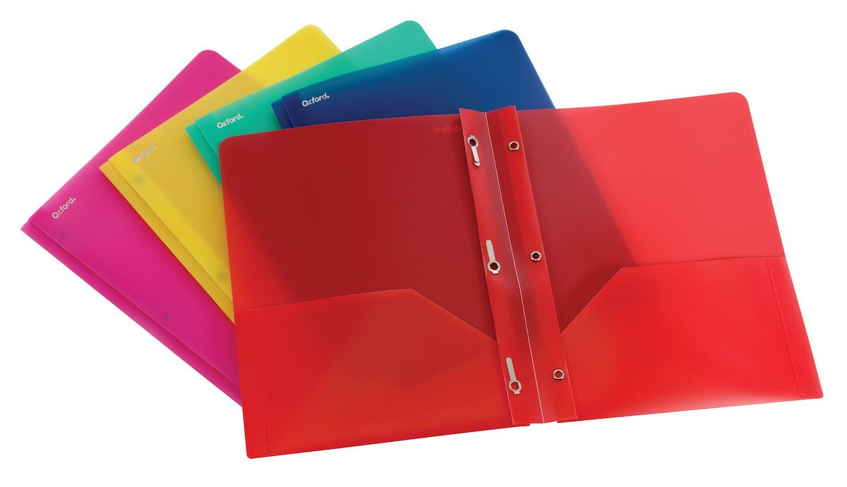 Folder: Translucent Poly Twin Pocket Folders with Fasteners