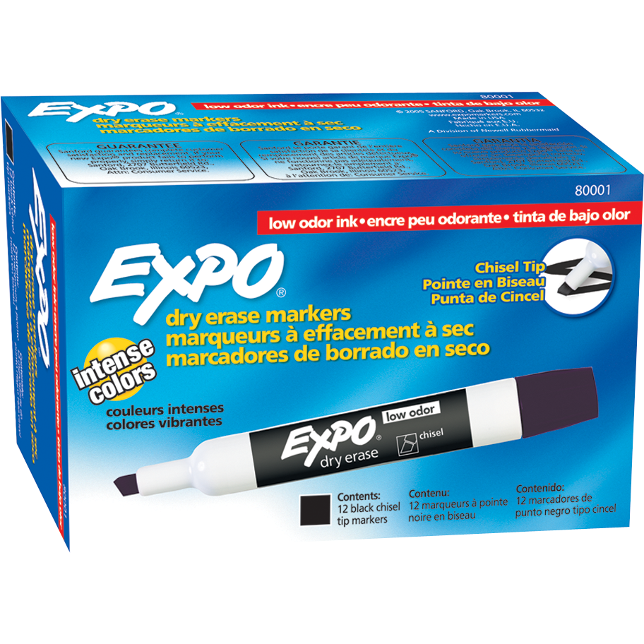 Marker: Expo Low Odor - Black Chisel
