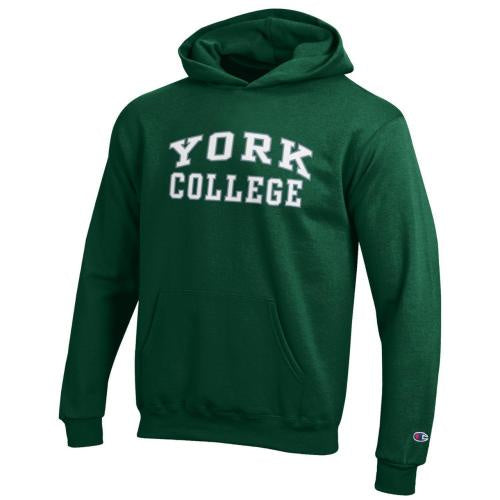 CHAMPION YOUTH HOODED SWEATSHIRT WITH YORK OVER COLLEGE