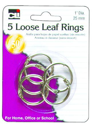 Loose Leaf Rings - 5 Pack