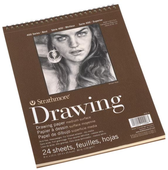 Paper: Drawing Pad - 24 Sheets - 8x10 - 80lb - Spiral Top