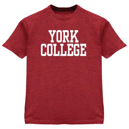 GILDAN S/S T-SHIRT W/YORK OVER COLLEGE IN BLOCK LETTERS ON FRONT CHEST