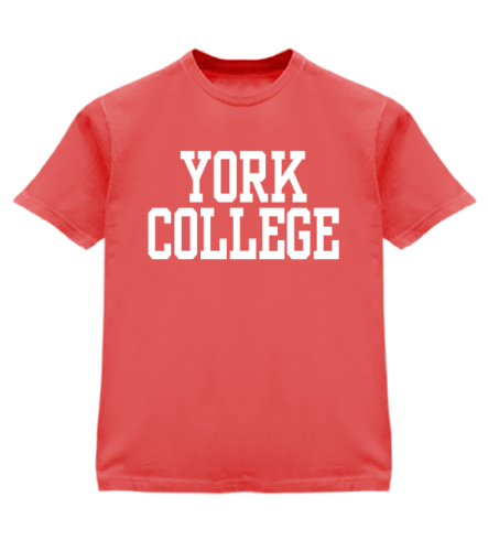 GILDAN S/S T-SHIRT W/YORK OVER COLLEGE IN BLOCK LETTERS ON FRONT CHEST