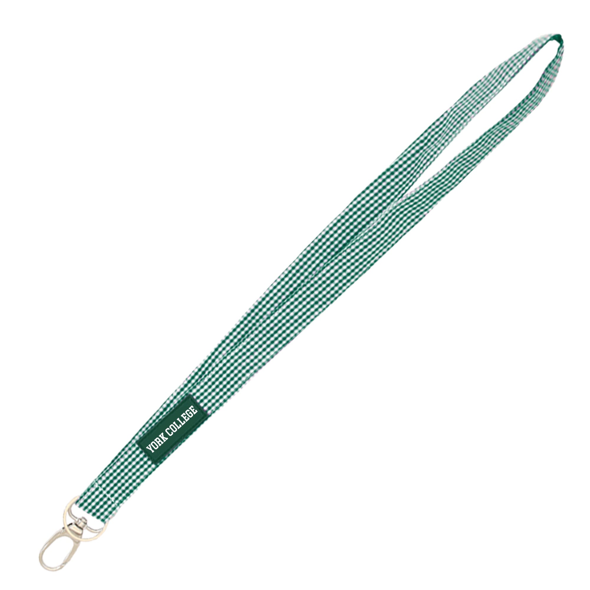 Newport Gingham Lanyard - Green - 3/4"