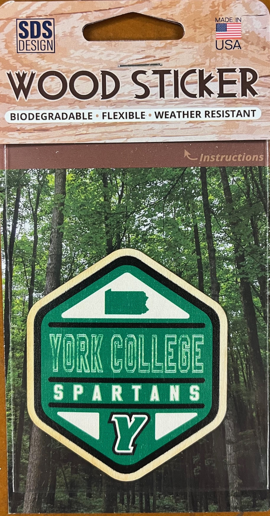 Sticker: Wood State Hexagon Badge - 5"