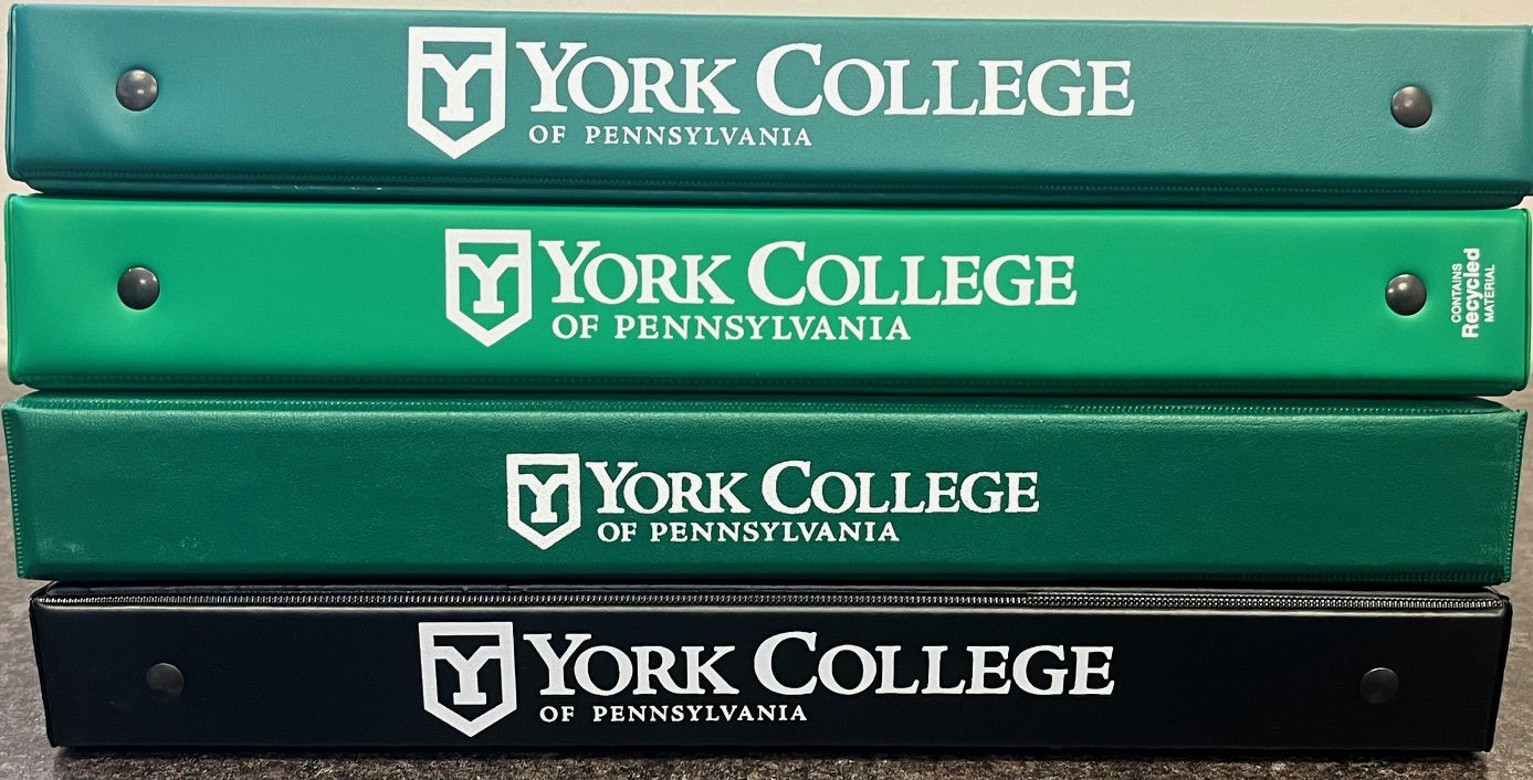 Binder: 1" Vinyl York College Imprinted