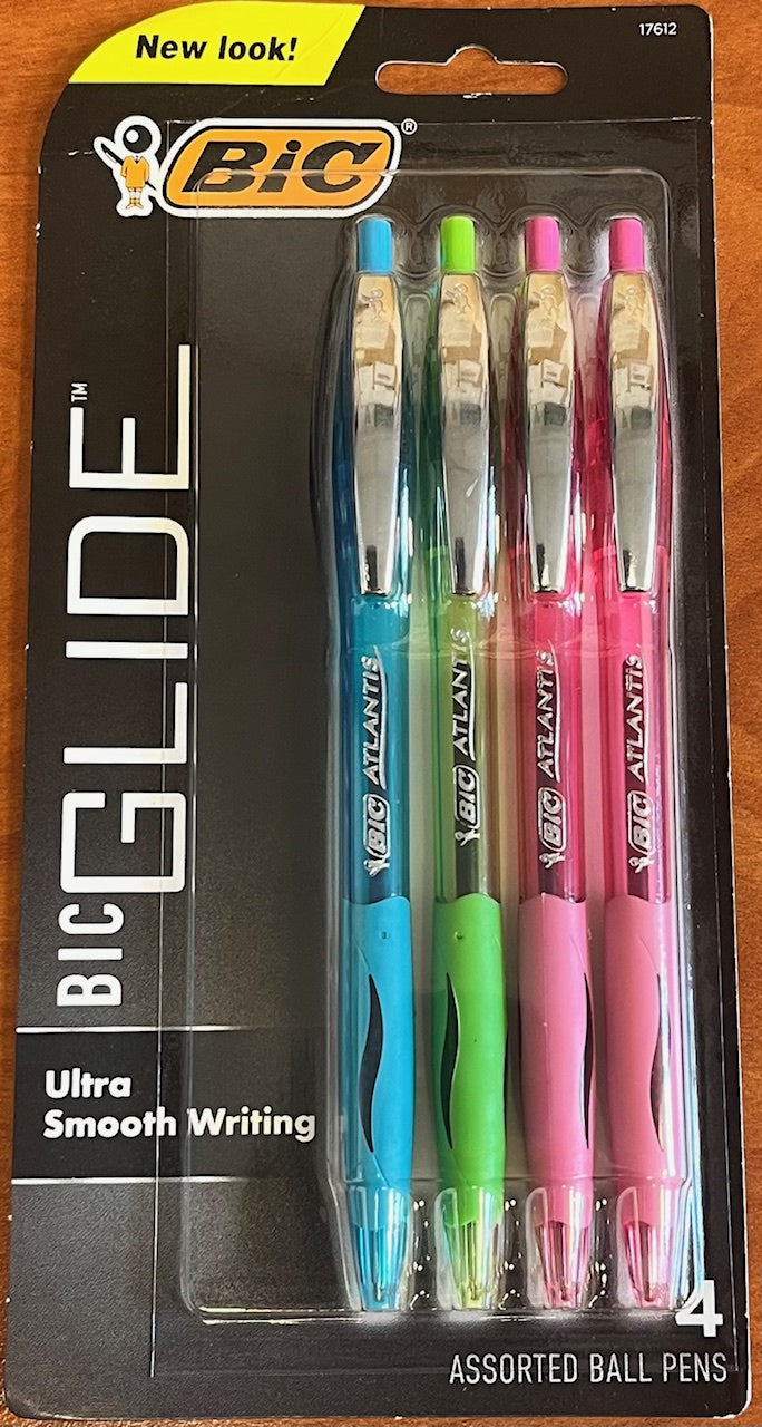 Pen: Atlantis BicGlide Ballpoint - 4 Pack