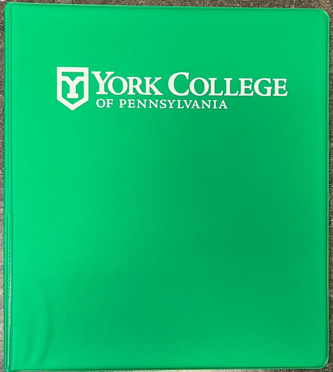 Binder: 1" Vinyl York College Imprinted