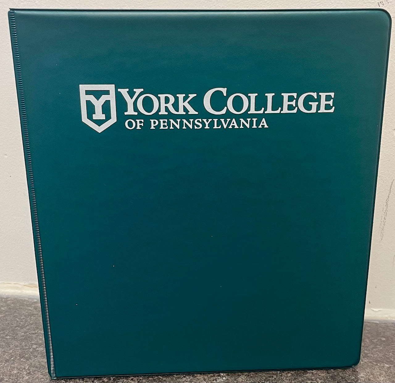 Binder: 1.5" Vinyl York College Imprinted