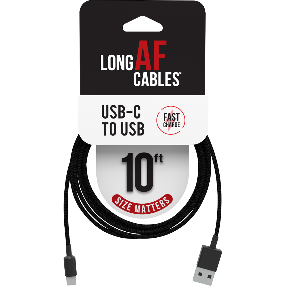 Long AF Charge & Sync Cable - 10Ft - USB-A to USB-C