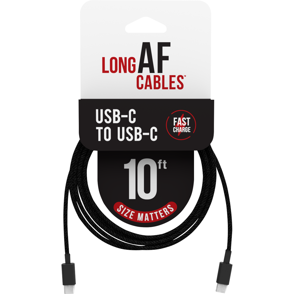 Long AF Charge & Sync Cable - 10Ft - USB-C to USB-C