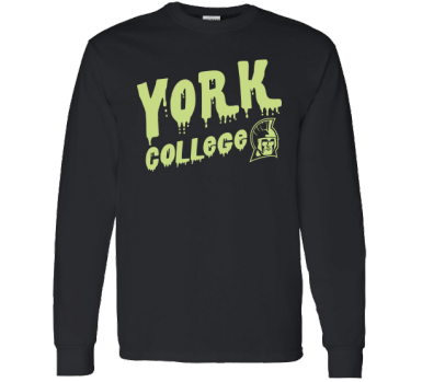 YORK COLLEGE HALLOWEEN DRIP LONG SLEEVE T-SHIRT