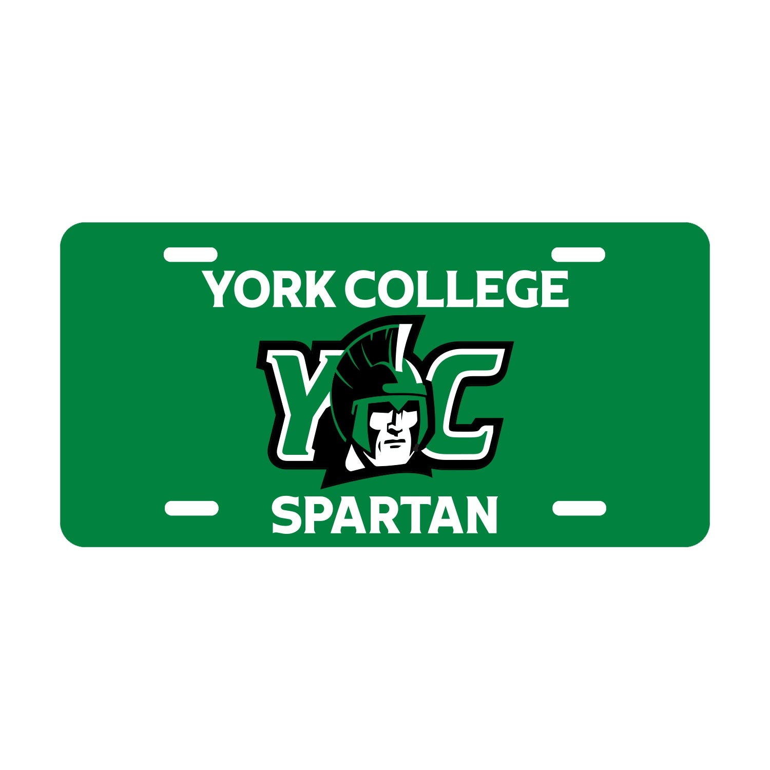 License Plate: York College Spartan w/Y(Spartan)C Logo