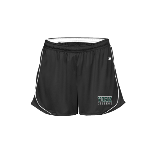 BADGER WOMENS SHORT 3"  PACER WITH YORK COLLEGE