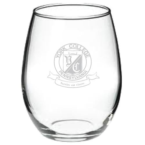 WINE GLASS STEMLESS 15 OZ ETCHED WITH SEAL