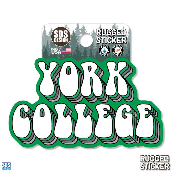 Sticker: Rugged York College Stacked Bubble - 5