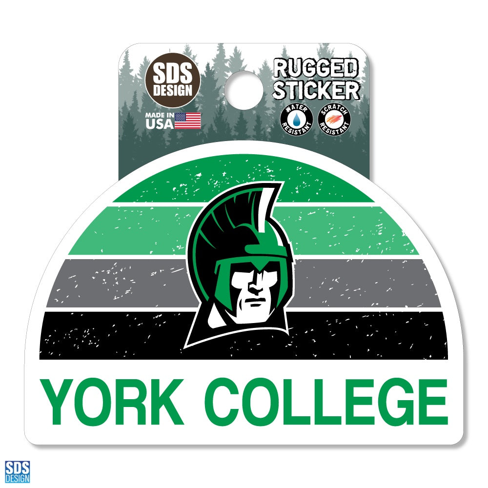 Sticker: Rugged Color Stripe Half Circle - 3.5"