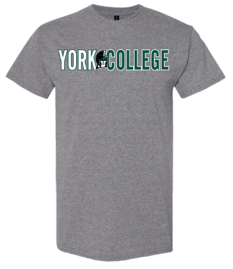 GILDAN YORK COLLEGE SPARTAN LOGO SHORT SLEEVE T-SHIRT