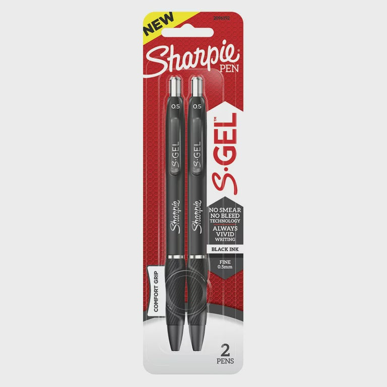 Pen: Sharpie S-Gel - .5mm - Black - 2 Pack