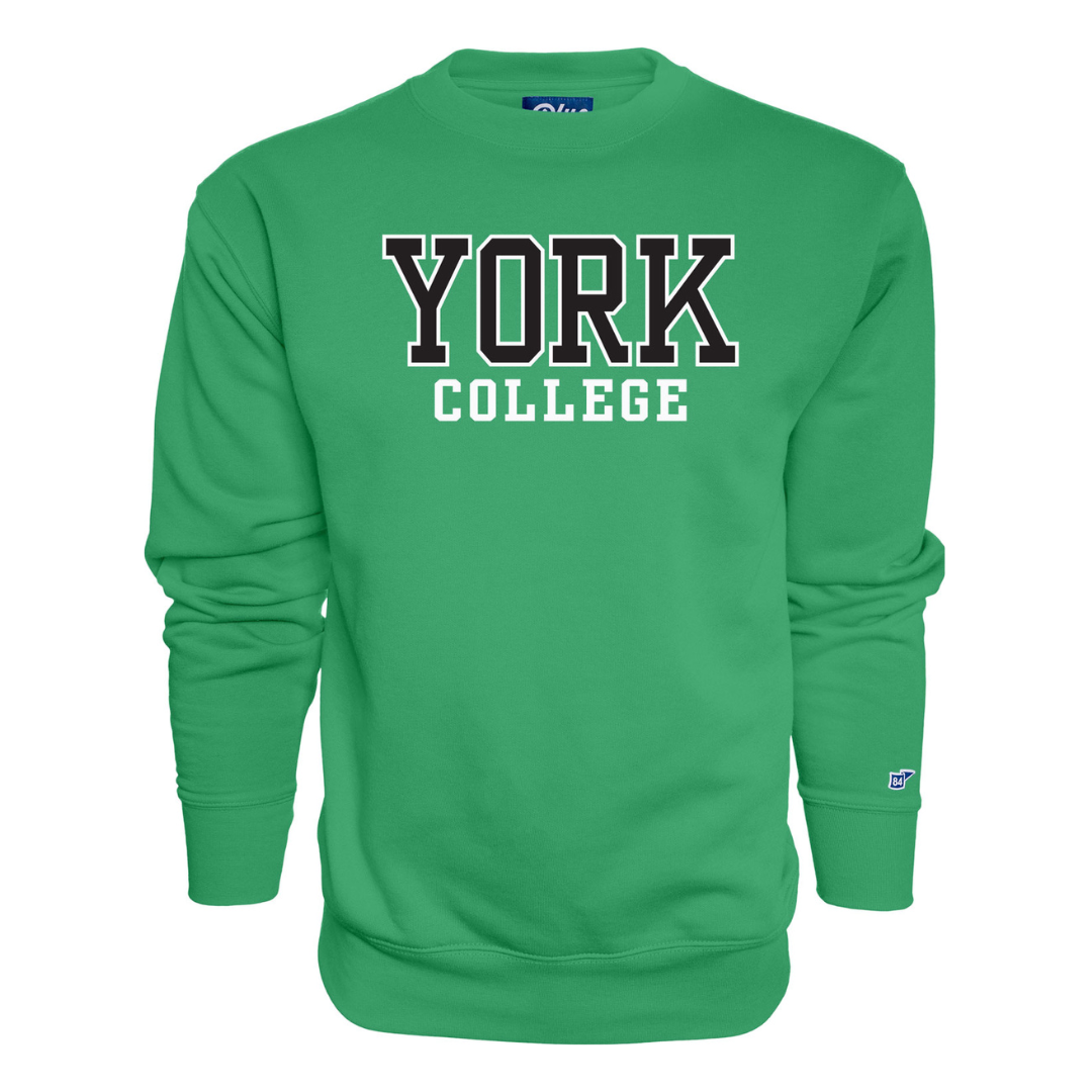 BLUE 84 CREW SWEATSHIRT WITH YORK ARCHED OVER COLLEGE