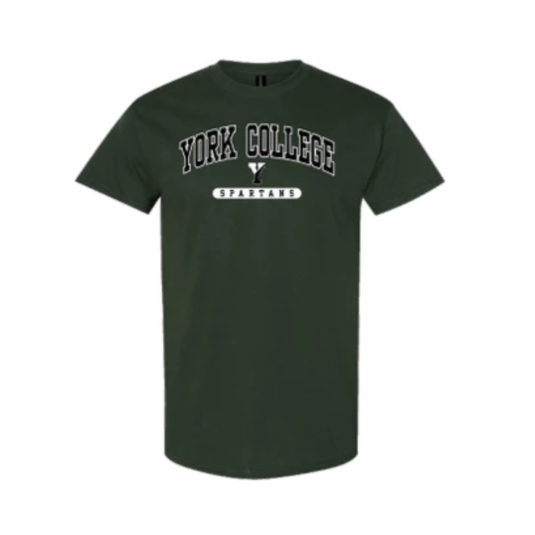GILDAN YORK COLLEGE SPLIT Y SHORT SLEEVE T-SHIRT