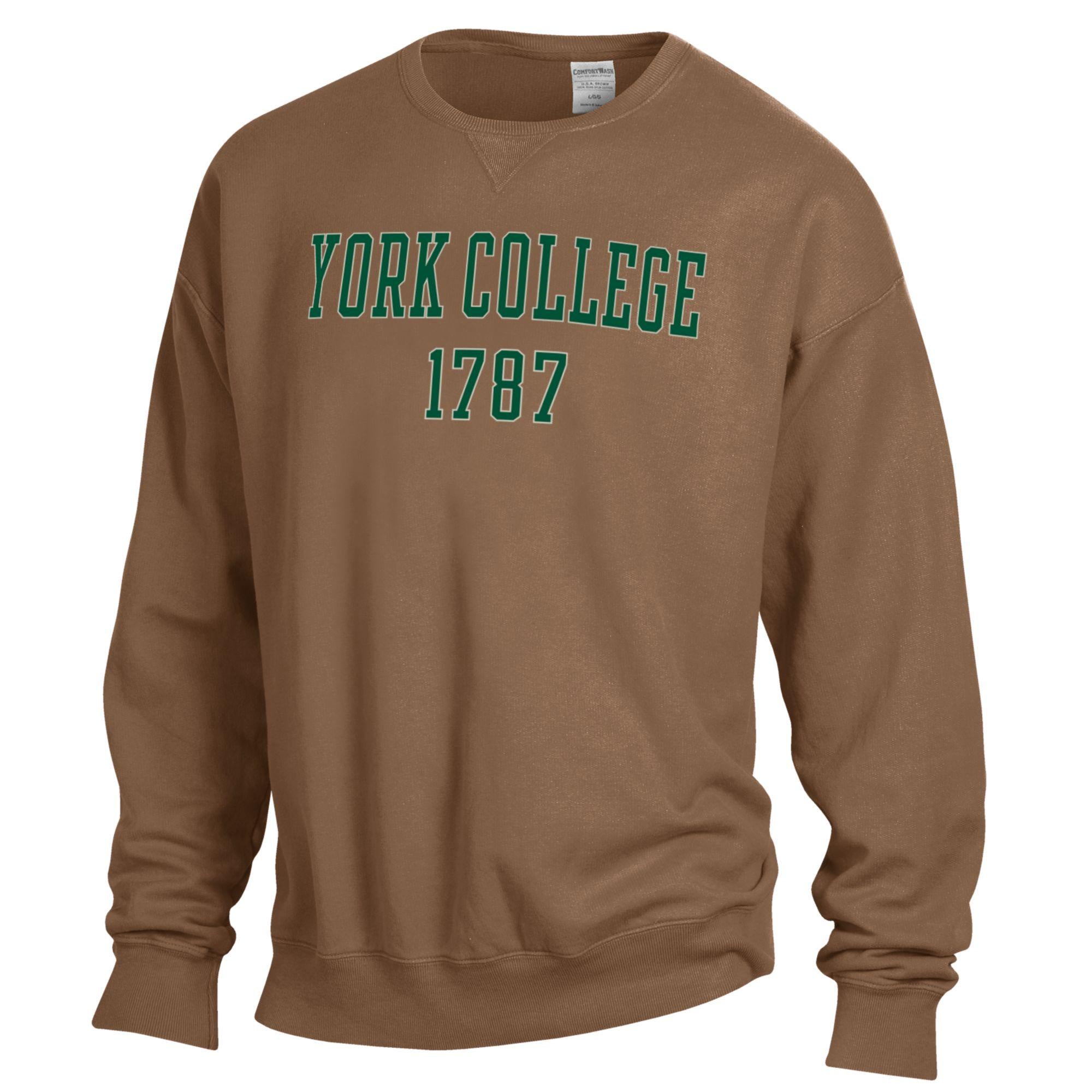 COMFORT WASH YORK COLLEGE 1787 CREWNECK