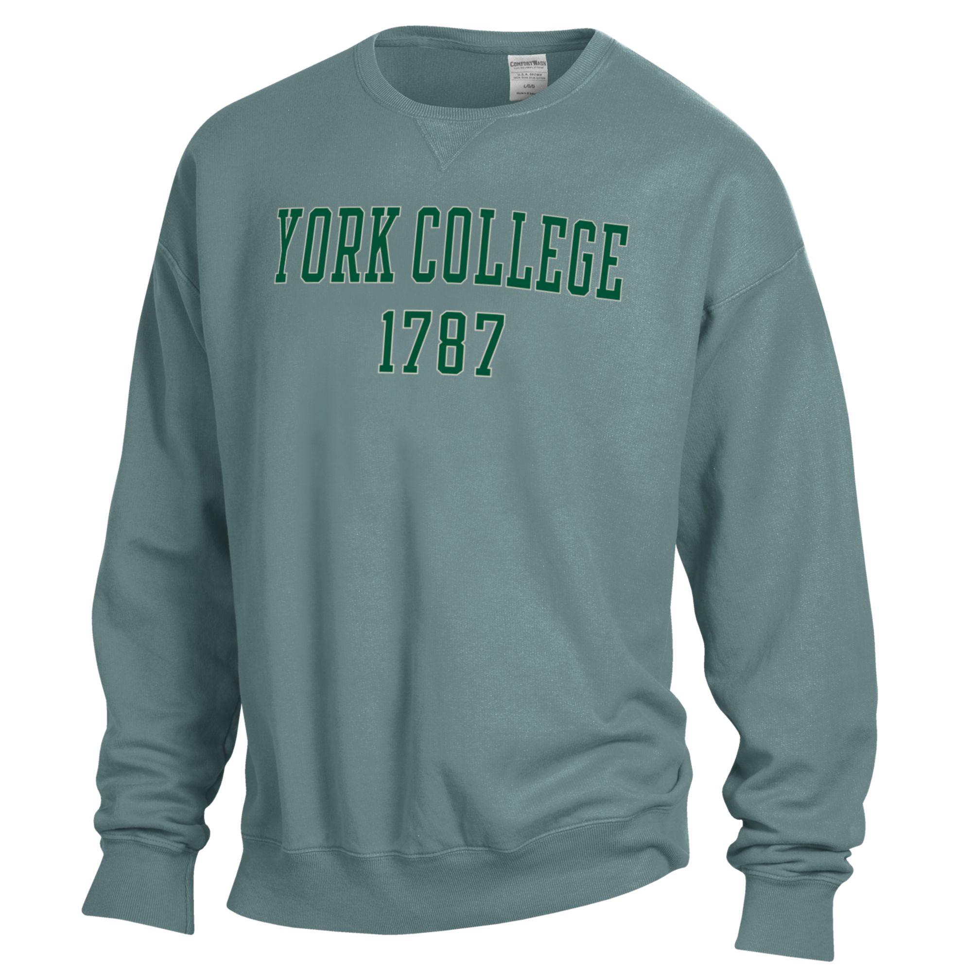 COMFORT WASH YORK COLLEGE 1787 CREWNECK