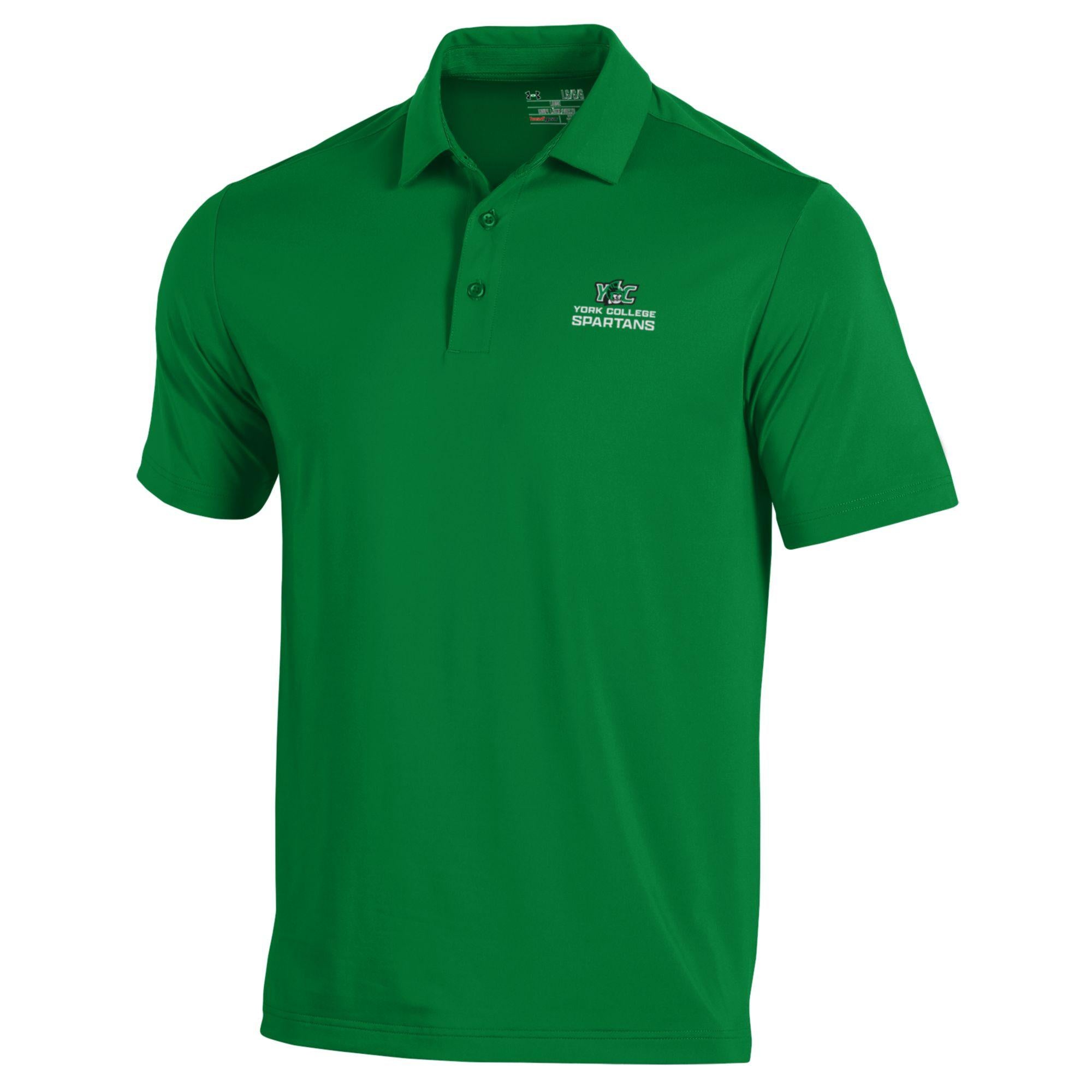 UNDER ARMOUR T2 GREEN YORK COLLEGE POLO