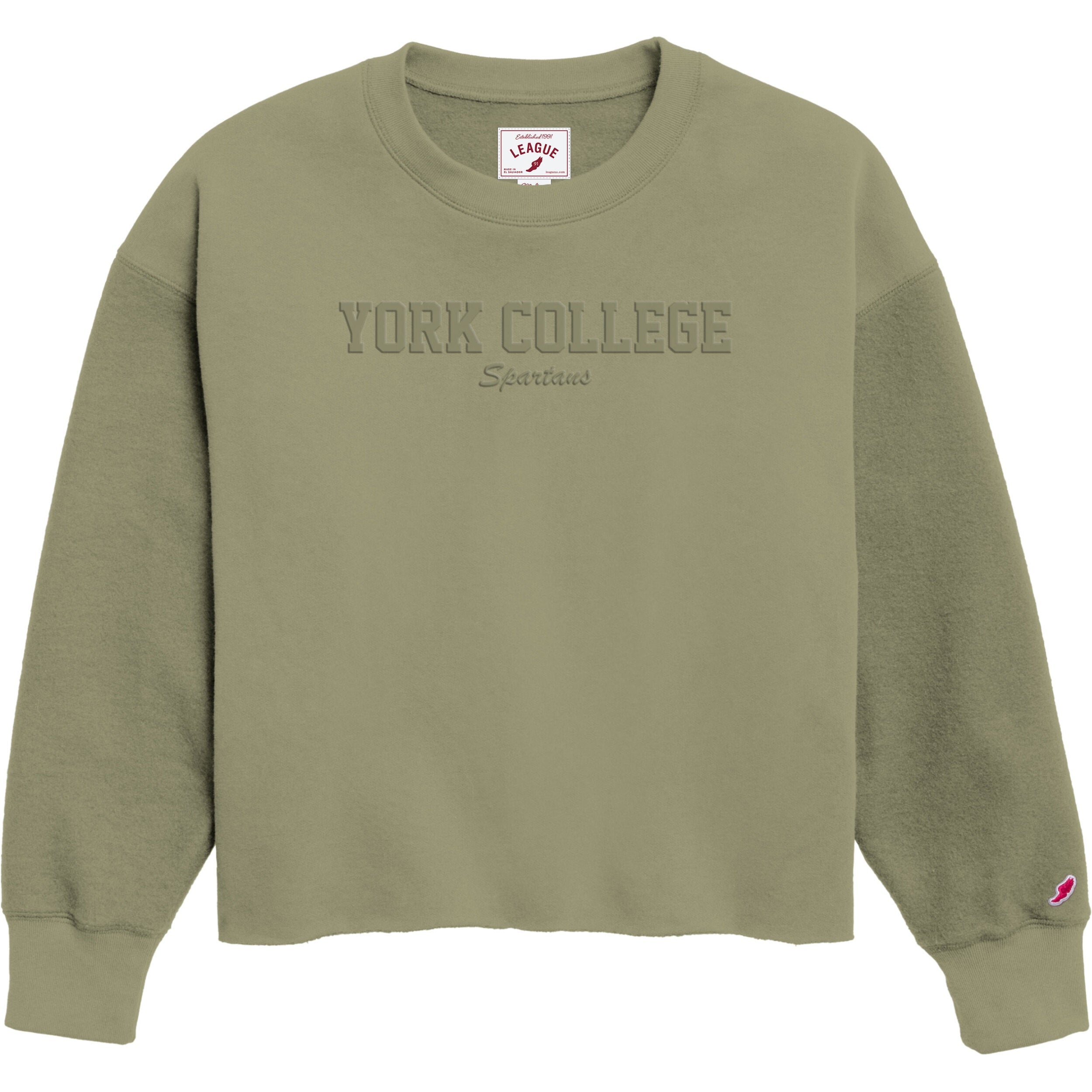 LEAGUE WOMEN'S REVERSE FLEECE YORK COLLEGE CREW