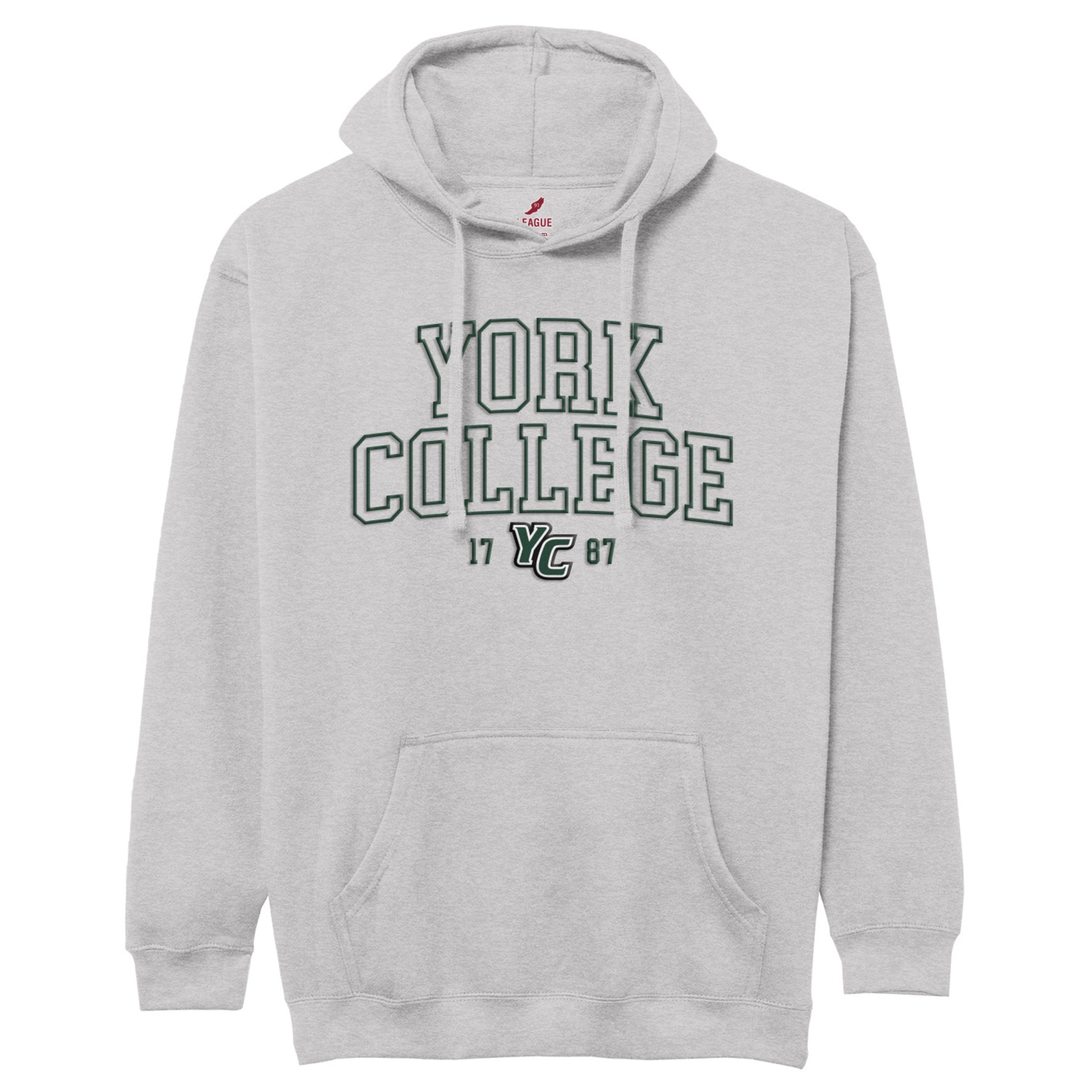 LEAGUE ESSENTIAL MINIMAL YORK COLLEGE HOODED SWEATSHIRT