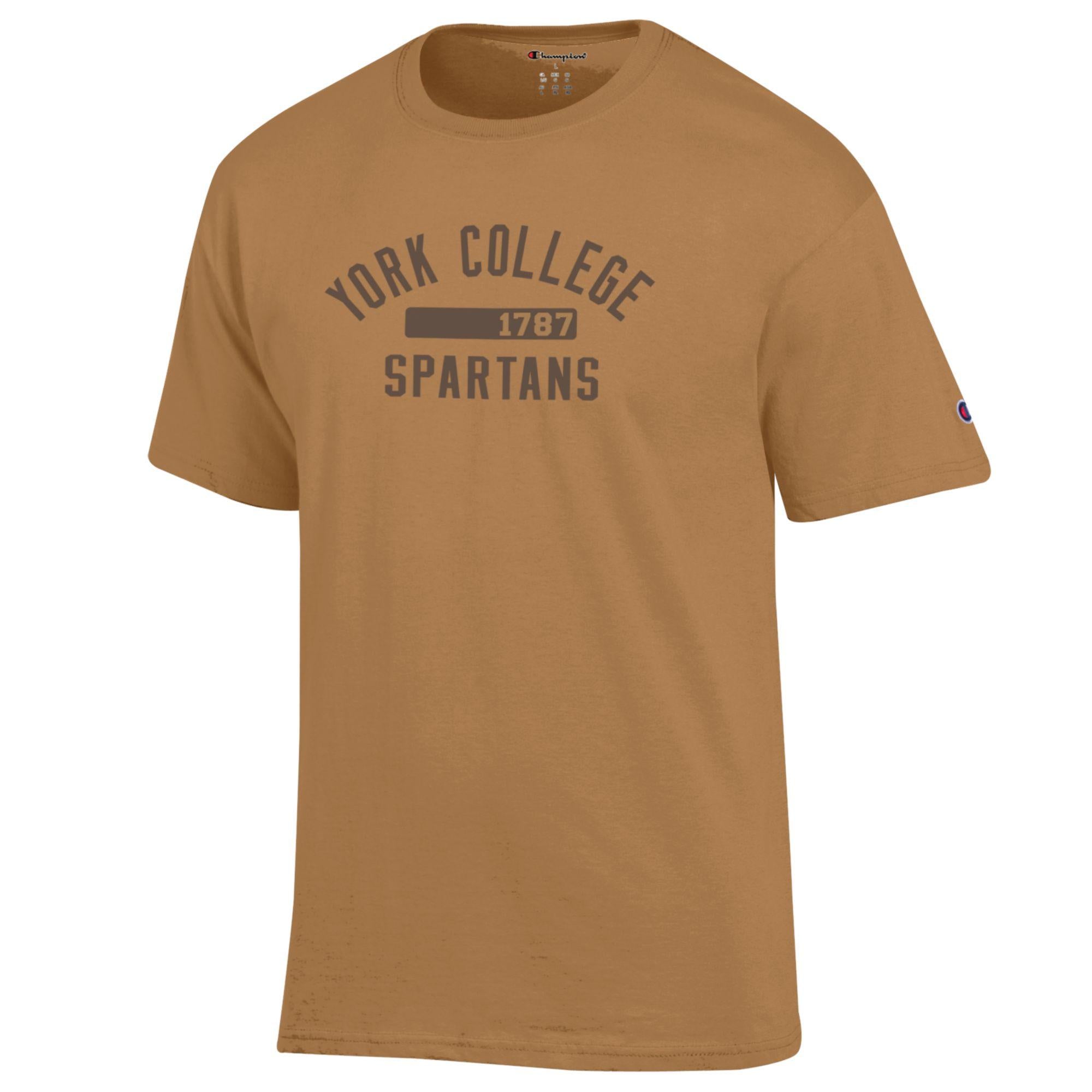 CHAMPION YORK COLLEGE BROWN SHORT SLEEVE T-SHIRT