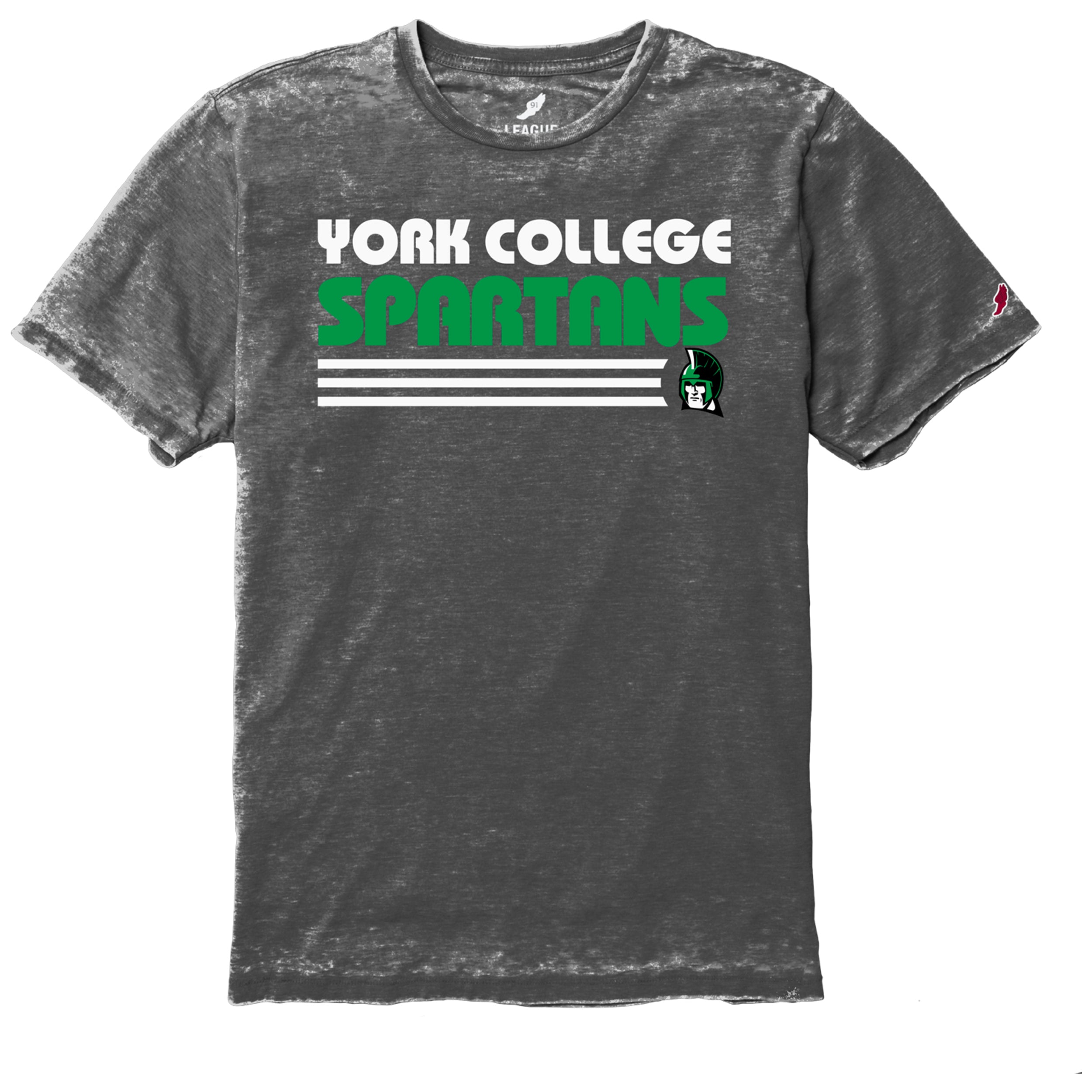 LEAGUE 3D YORK COLLEGE BURNOUT SHORT SLEEVE T-SHIRT - PRO