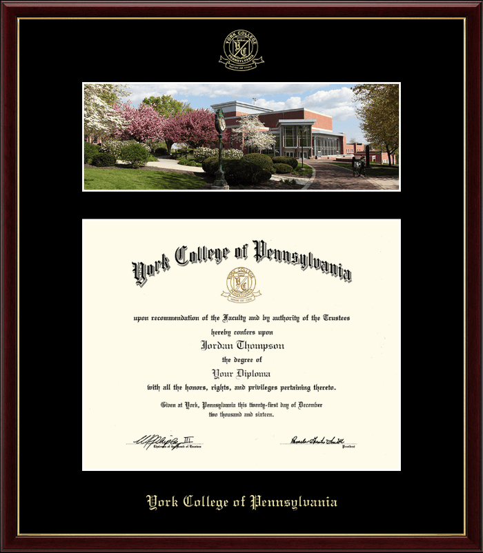 DIPLOMA FRAME PANORAMIC FRAME WITH YORK COLLEGE OF PENNSYLVANIA EMBOSS