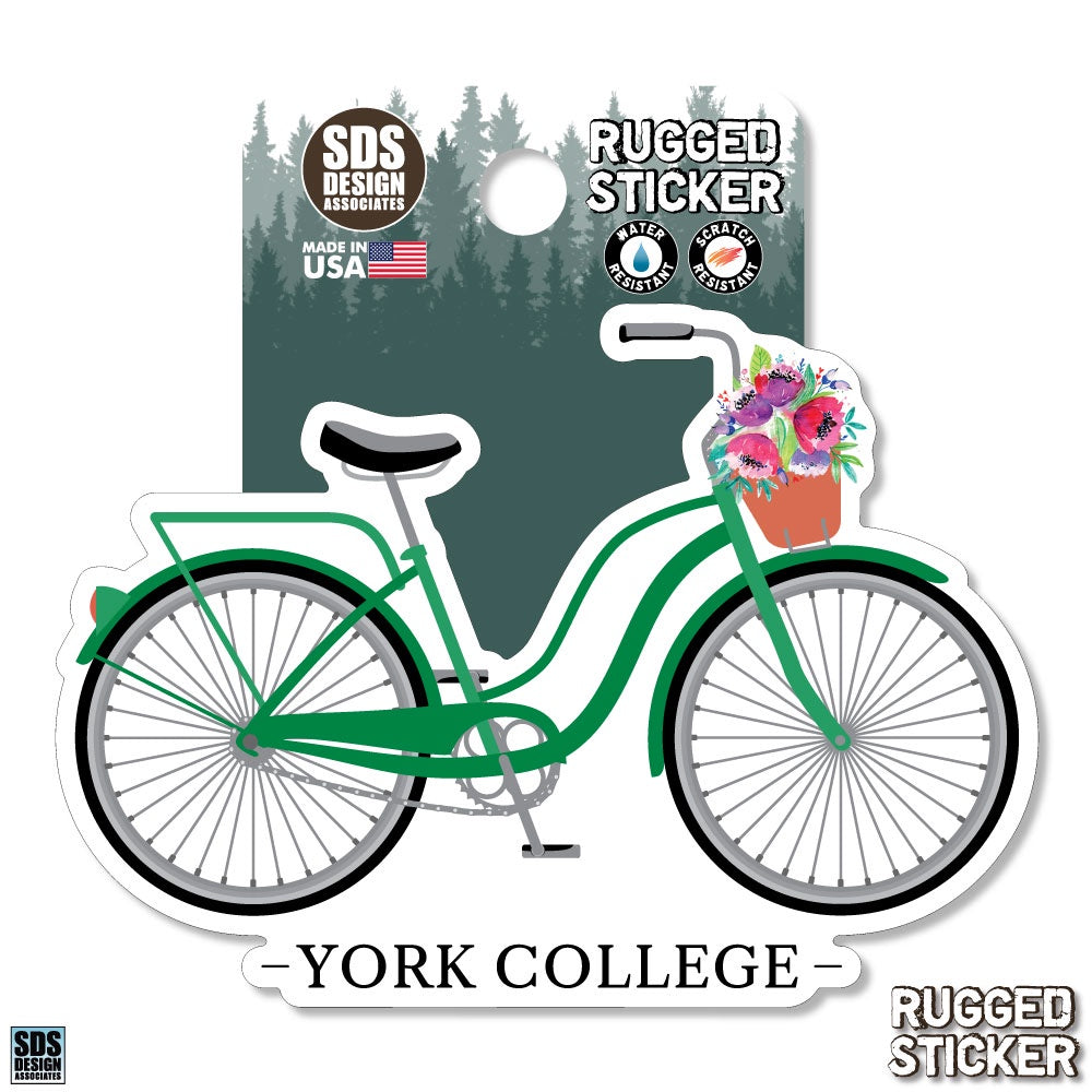 Vinyl Decal: York College Rugged BIke