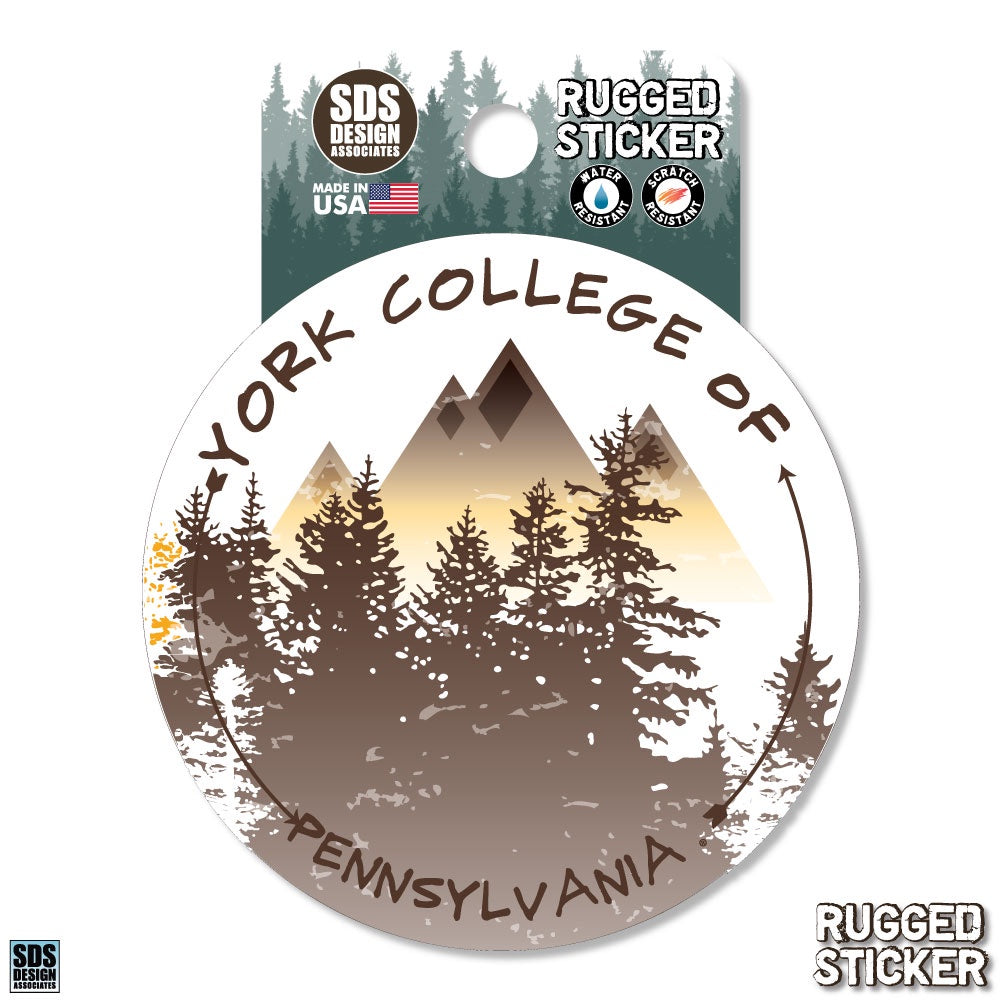 Vinyl Decal: York College Rugged Trees