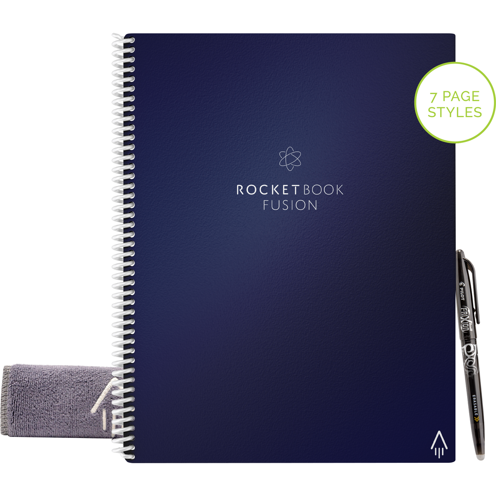 Rocketbook Fusion Wirebound Reusable Smart Notebook - Midnight Blue - 8.5x11in