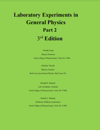 PHY113: General Physics 2 Lab: Electricity and Magnetism (Green Cover)