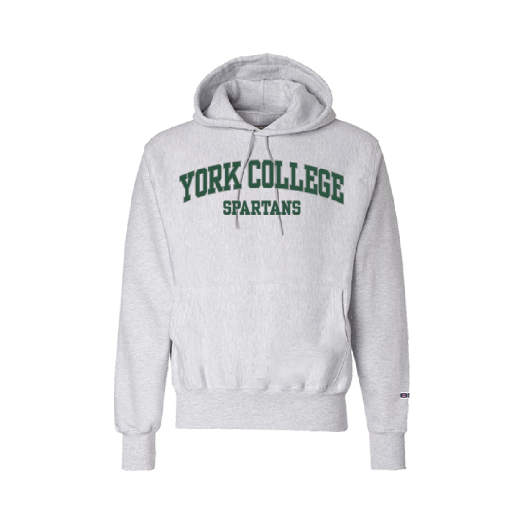 EIGHTY EIGHT HOODED SWEATSHIRT YORK COLLEGE ARCHED OVER SPARTANS